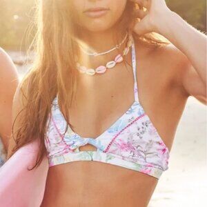 LoveShackFancy x Hurley Hawaiian Hibiscus Twist Front Bikini, Reversible - S